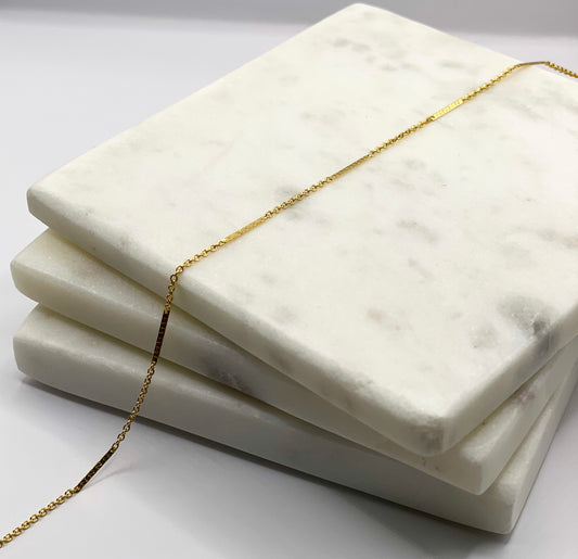 Gold Filled - Half Flat Dapped Cable Chain